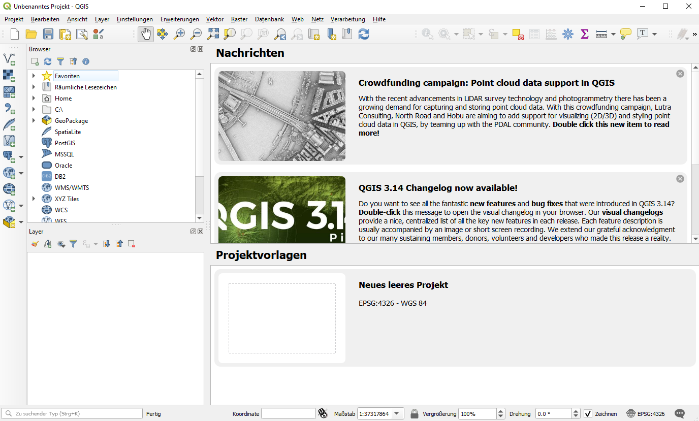 qgis tutorial, deutsch, maptransfer, lektion1, benutzeroberfläche, gui
